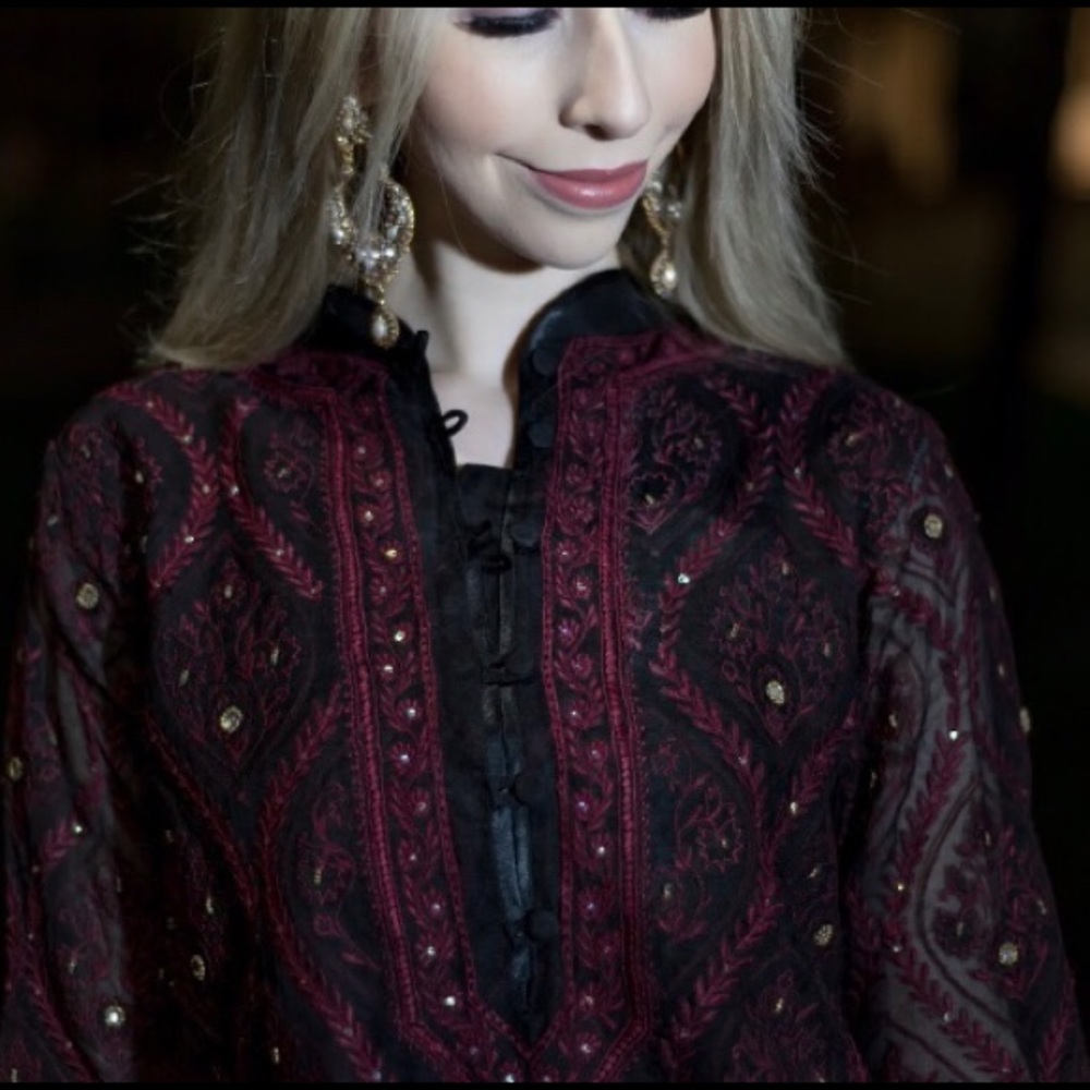 Black and Maroon Kurti/ Kameez